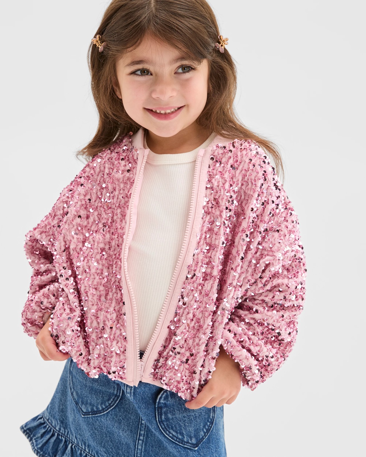 Sequin Long Sleeve Bomber Jacket 5 of 6