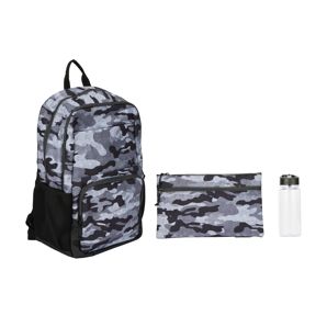 Anko 3 Piece Camo Backpack Set, Grey