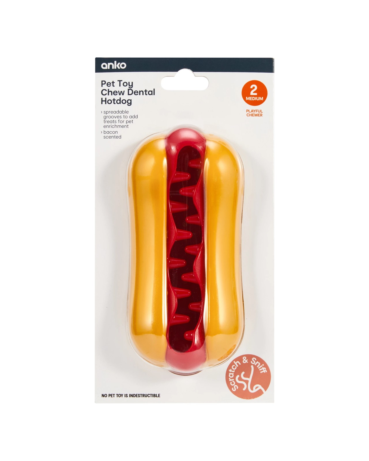 Anko Pet Toy Chew Dental Hotdog 4 of 5