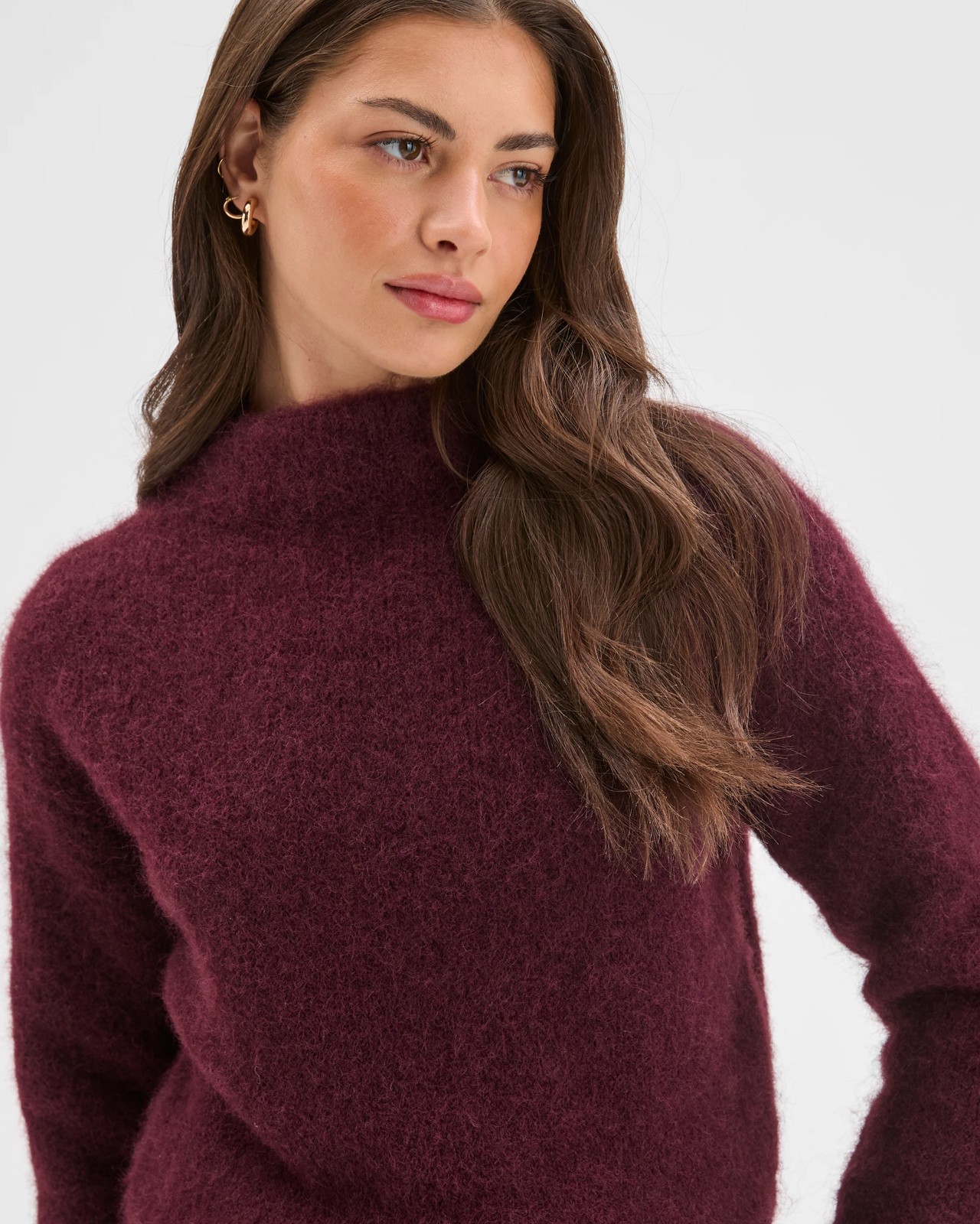Petites Plush Knit Jumper - Pinot 6 of 6