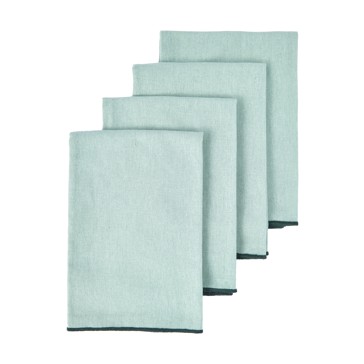 4 Pack Green Contrast Edge Napkins - Anko