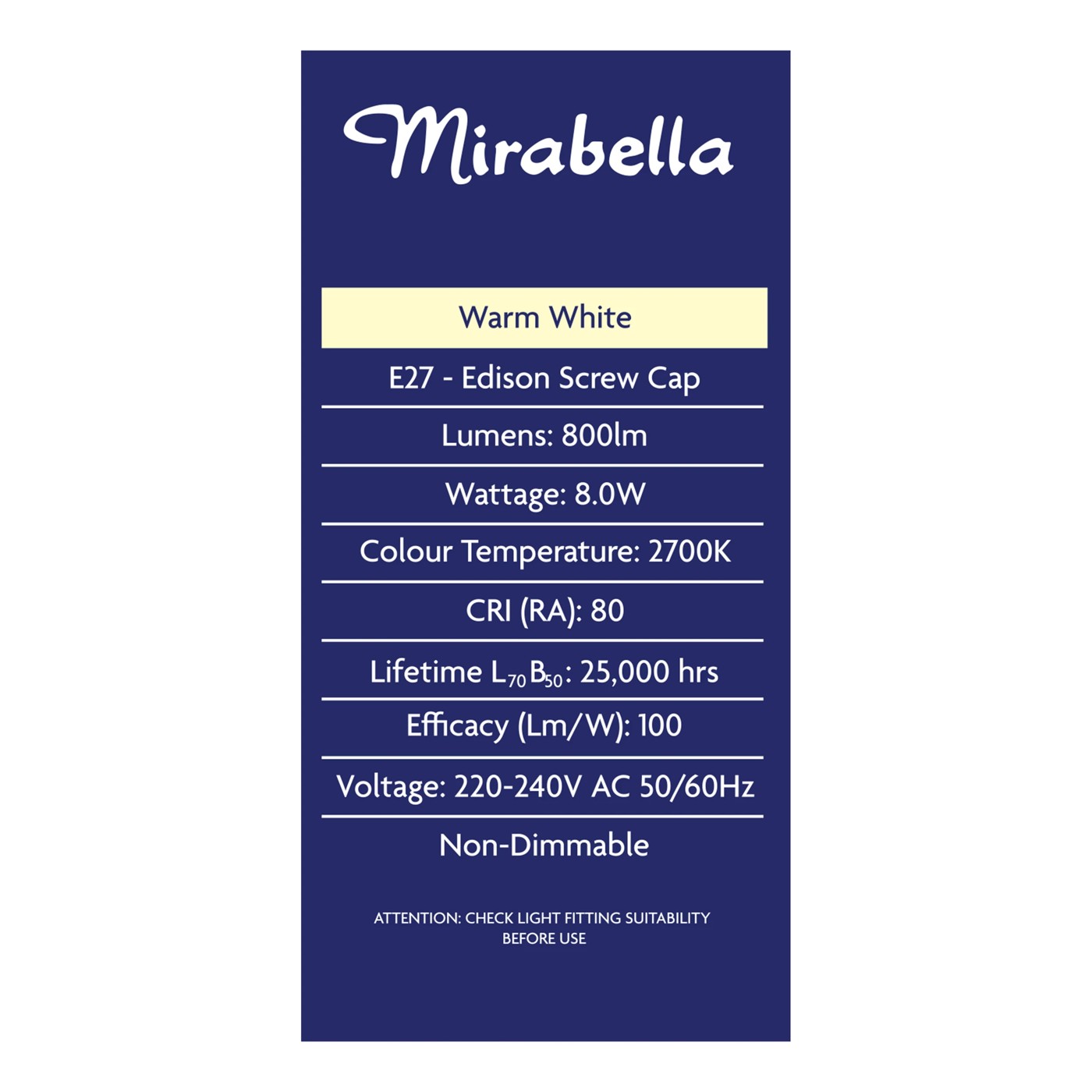 Mirabella GLS LED 9W E27 Edison Screw - Pearl Warm White 5 of 6