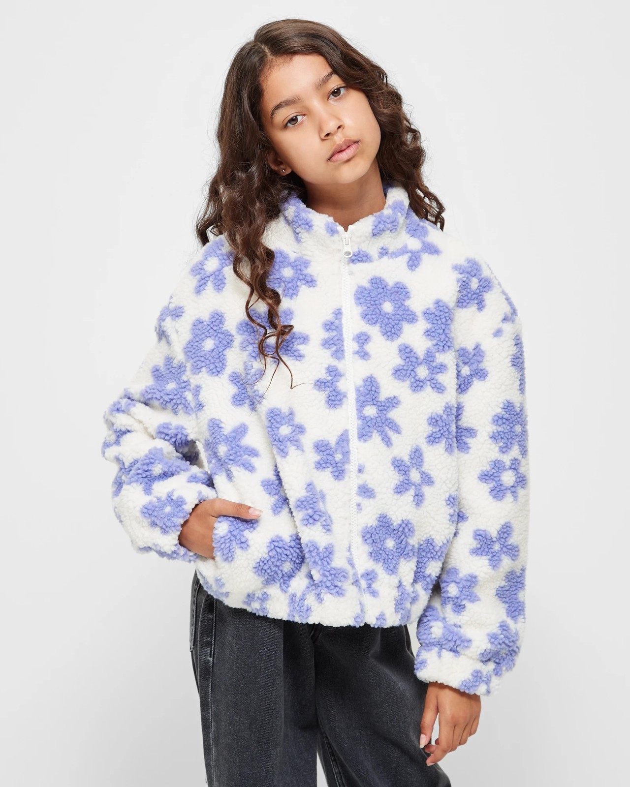 Teddy Fleece Zip Floral Jacket | Target Australia Teddy Fleece Zip Floral Jacket | Target Australia