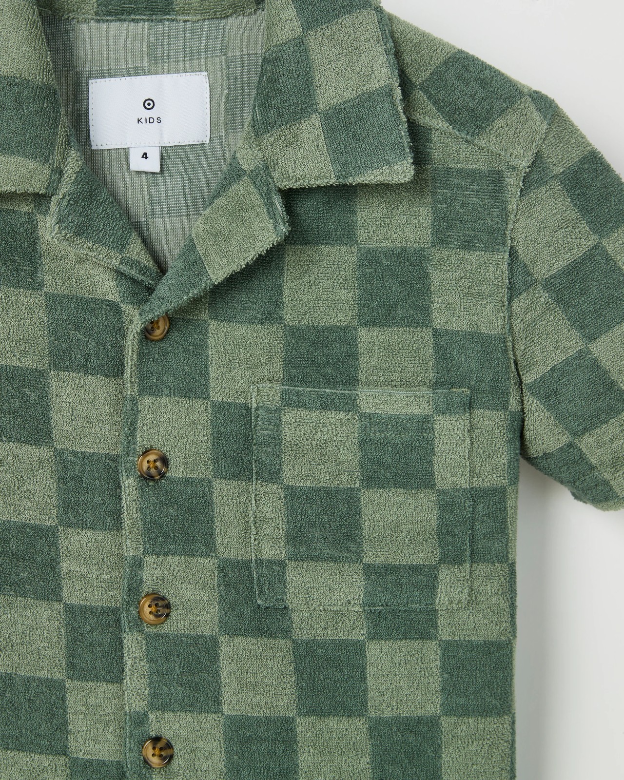 Australian Cotton Blend Short Sleeve Terry Shirt - Green 6 of 6