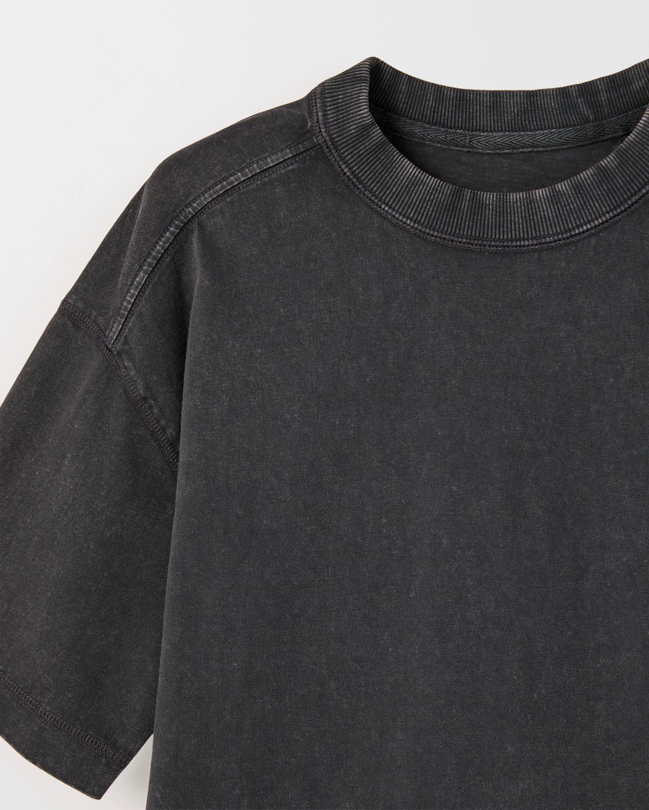 Australian Cotton Oversized Washed T-Shirt - Black 6 of 6