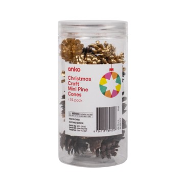 24 Pack Christmas Craft Mini Pine Cones - Anko