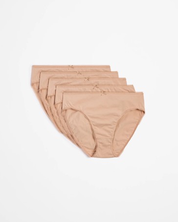 5 Pack Cotton/Elastane High Cut Briefs