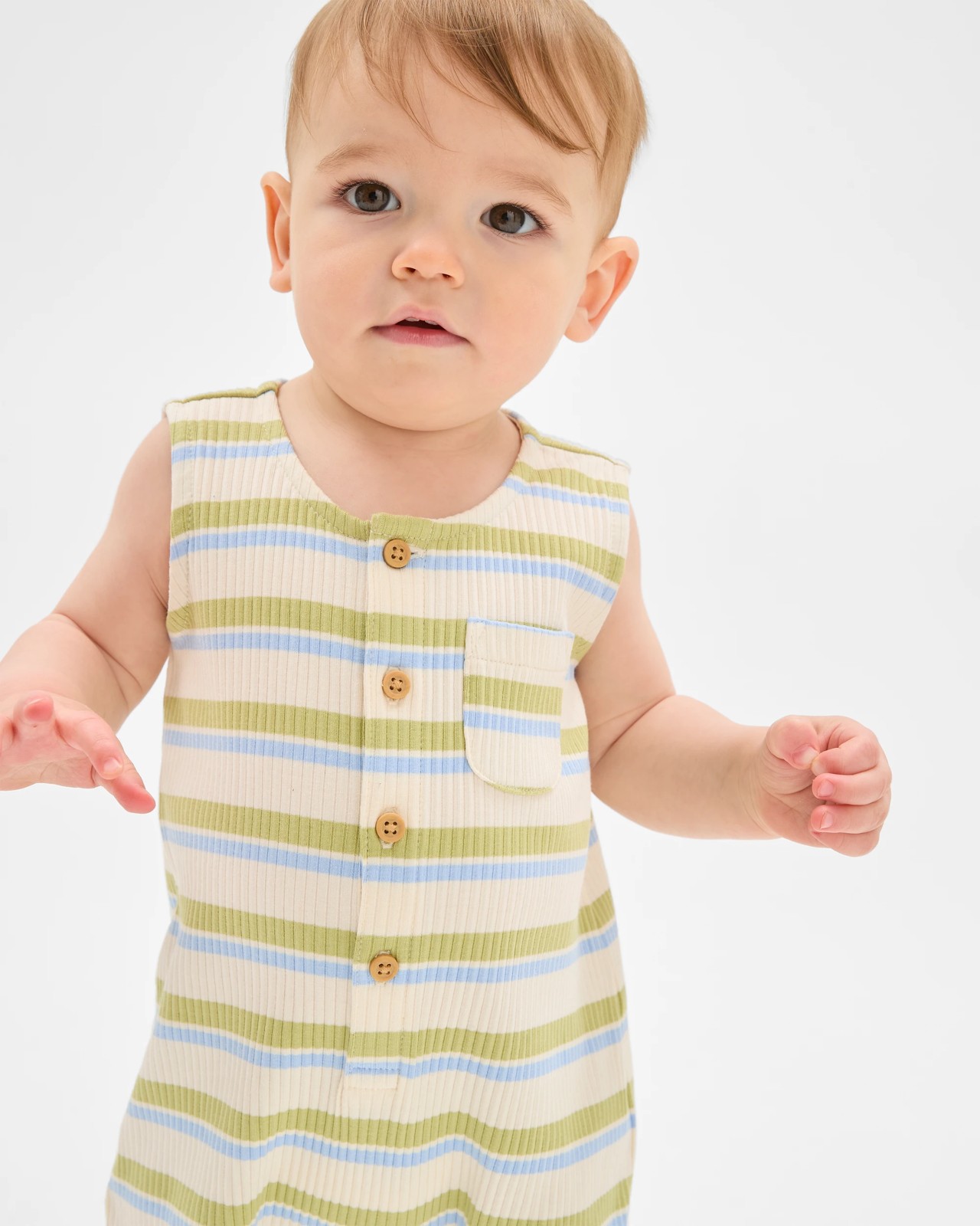 Baby Organic Cotton Rich Jersey Knit Romper 3 of 6