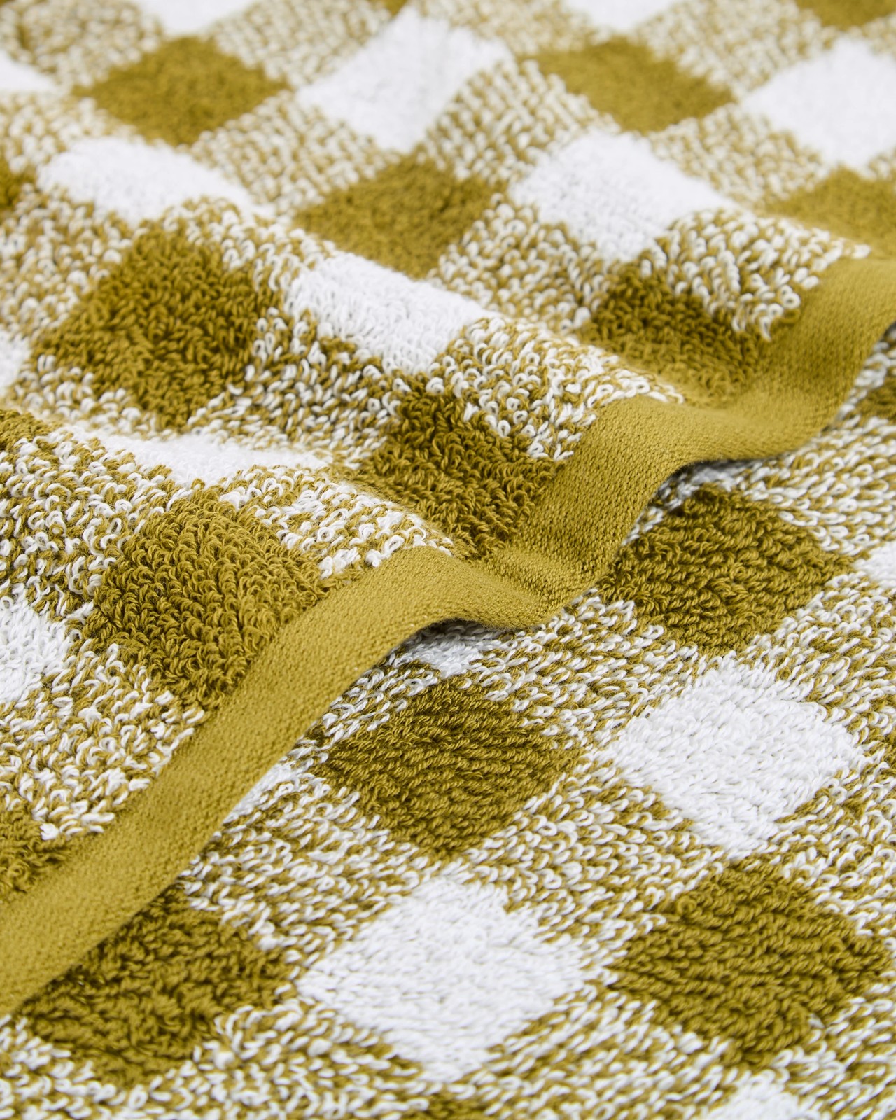 Georgie Australian Cotton Gingham Bath Sheet - Avocado 3 of 3