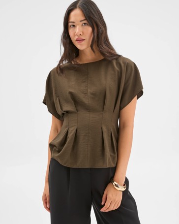 Preview Short Sleeve Femme Tuck Blouse