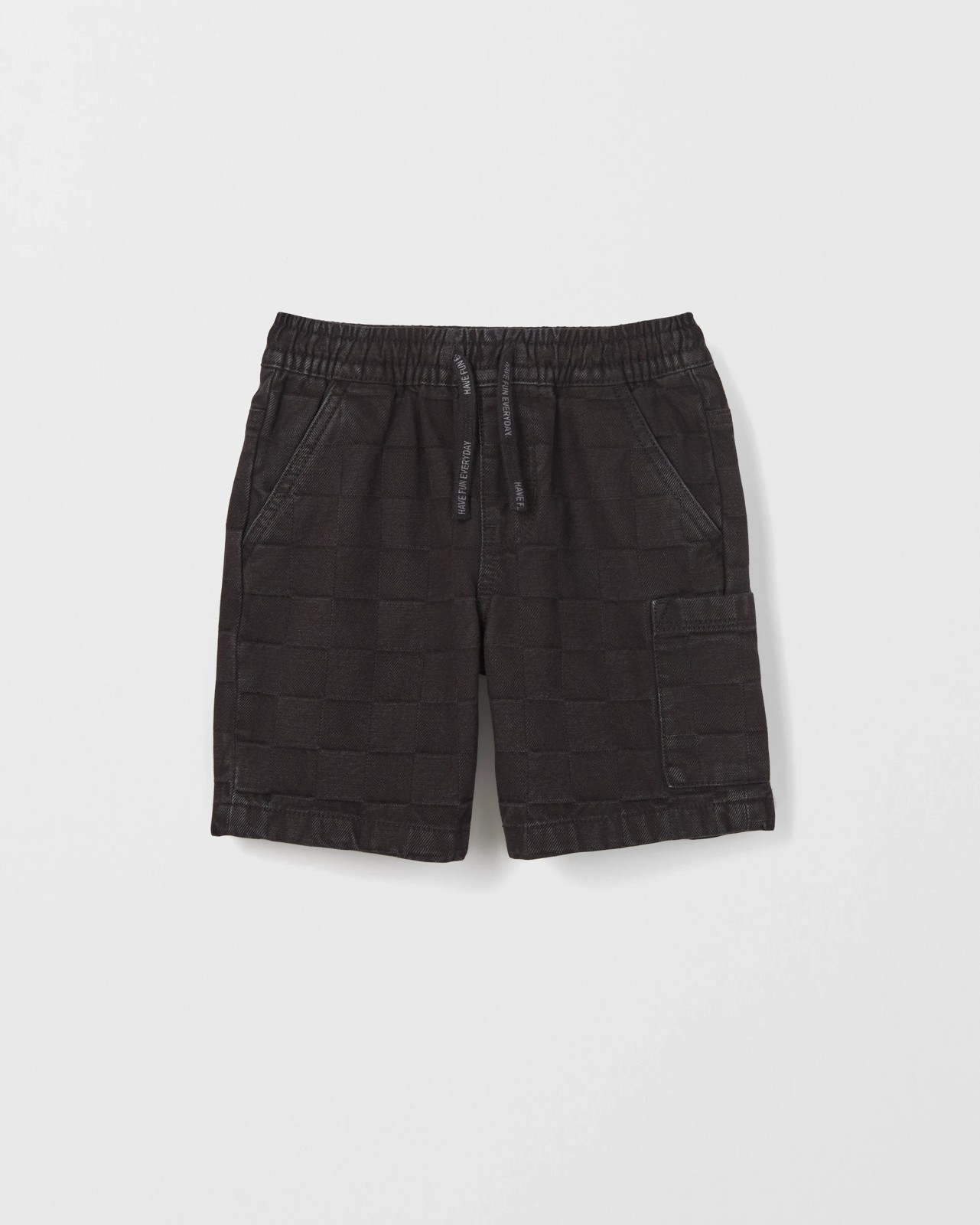Pull On Denim Volley Shorts - Checkerboard Black 5 of 6
