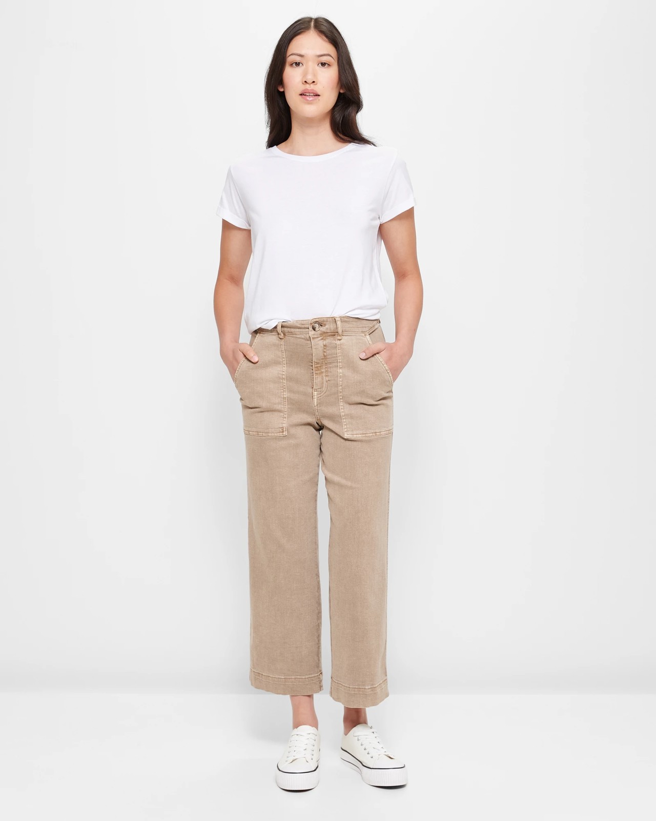 Stretch Wide Leg Twill Pants | Target Australia