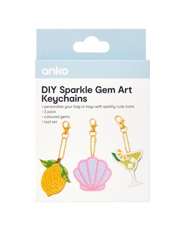 Anko DIY Sparkle Gem Art Keychains - Tropical