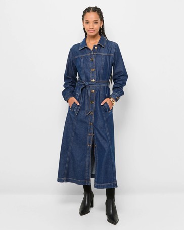 Petites Midi Denim Shirt Dress