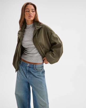 Lily Loves Faux Suede Bomber Jacket