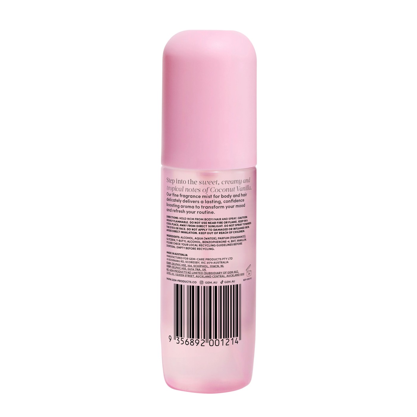 Gem Fragrance Mist 90ml - Coconut and Vanilla 2 of 6