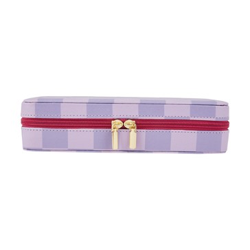 Lilac Check Jewellery Case - Anko