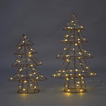 2 Pack Solar Powered LED Light Up Christmas Trees - Anko