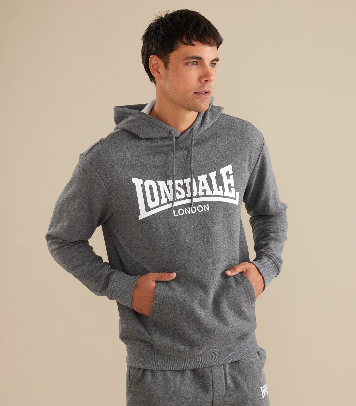 Lonsdale best sale grey hoodie