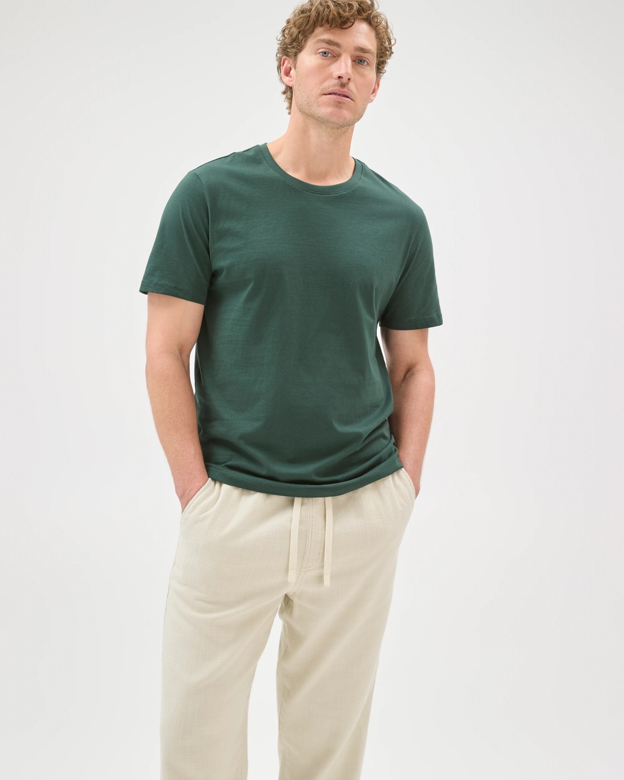 Australian Cotton Crew Neck T-Shirt - Hunter Green 2 of 6