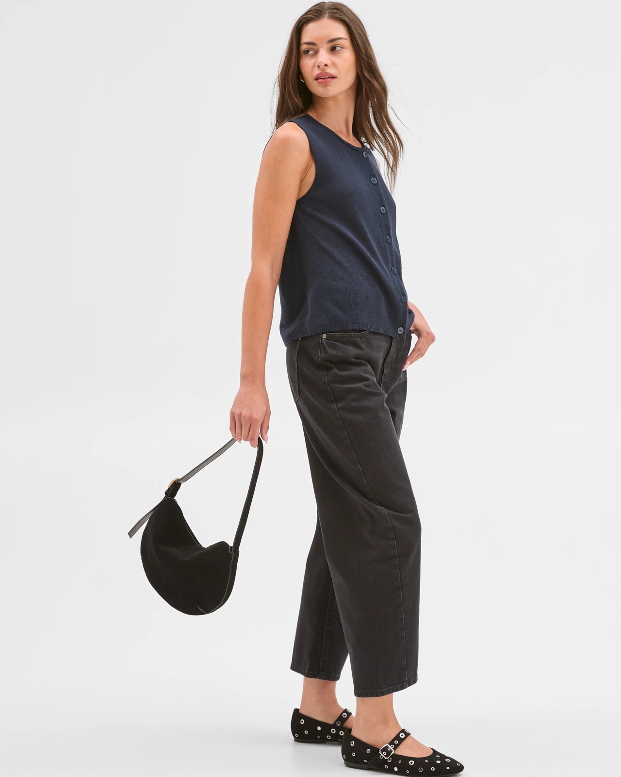 Petites Forward Seam Barrel Leg Denim Jeans 4 of 4