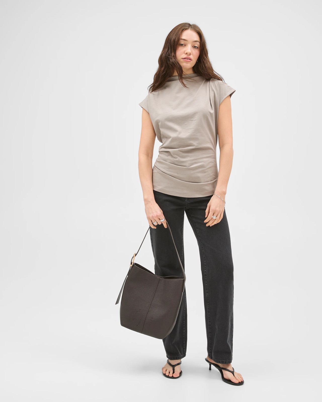Lily Loves Australian Cotton Slouch T-Shirt - Portobello 2 of 5