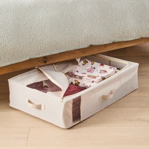 Anko Linen Look Underbed Collapsible Box - Beige