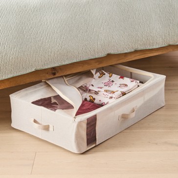 Anko Linen Look Underbed Collapsible Box - Beige