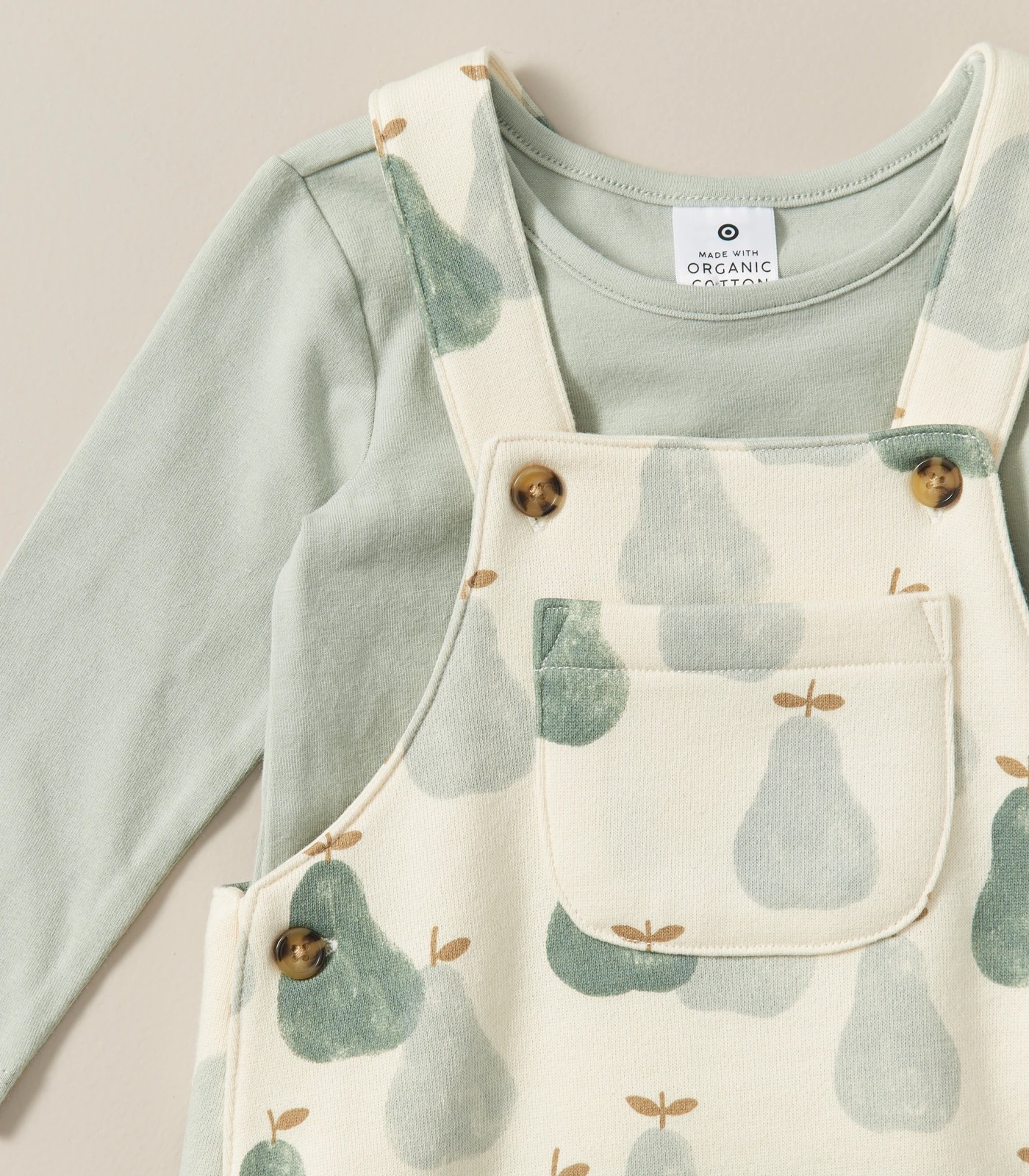 2 Piece Baby Organic Cotton Fleece Overall and Top Set 5 of 6