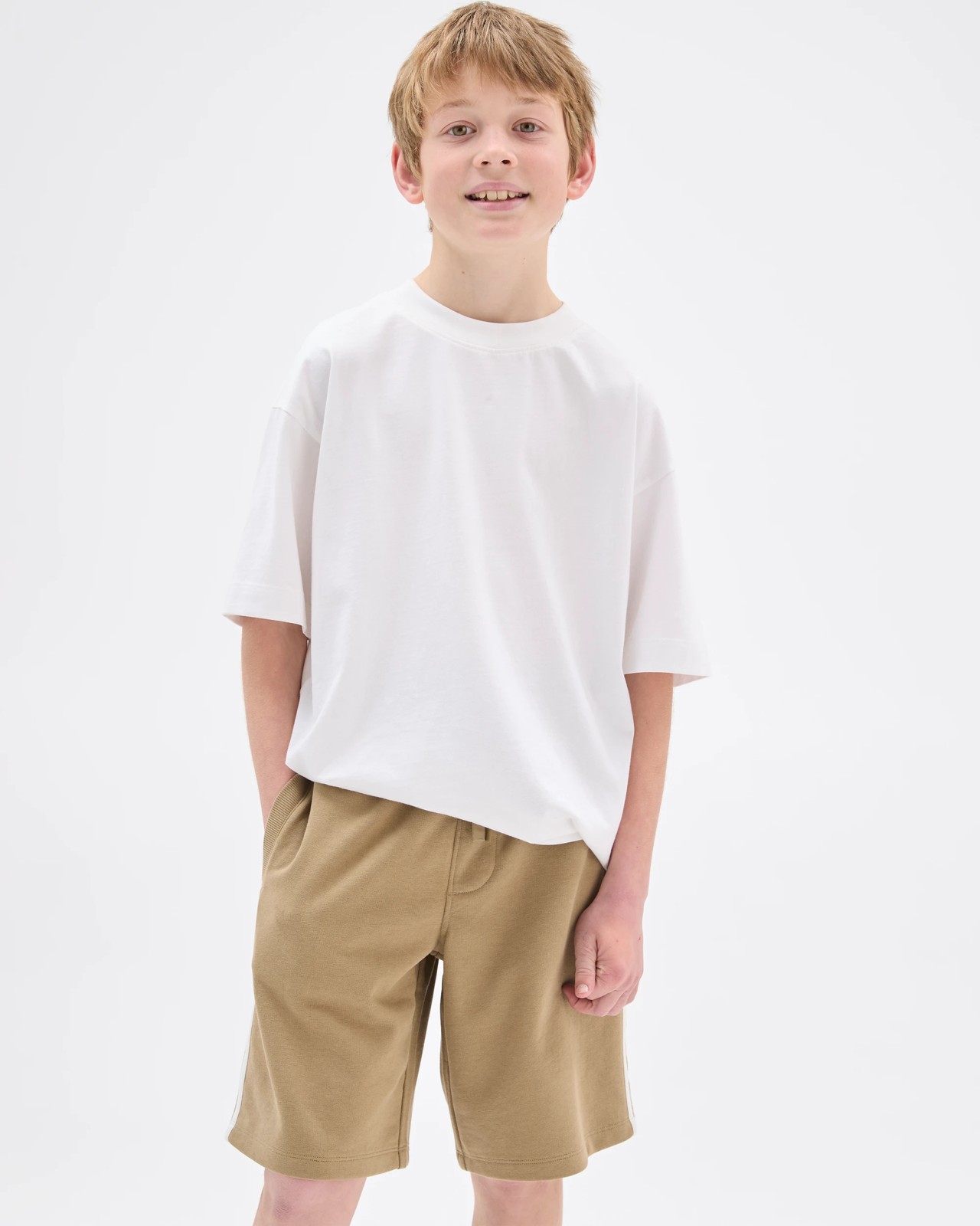 Australian Cotton Blend Fleece Sweat Shorts - Brown 3 of 5