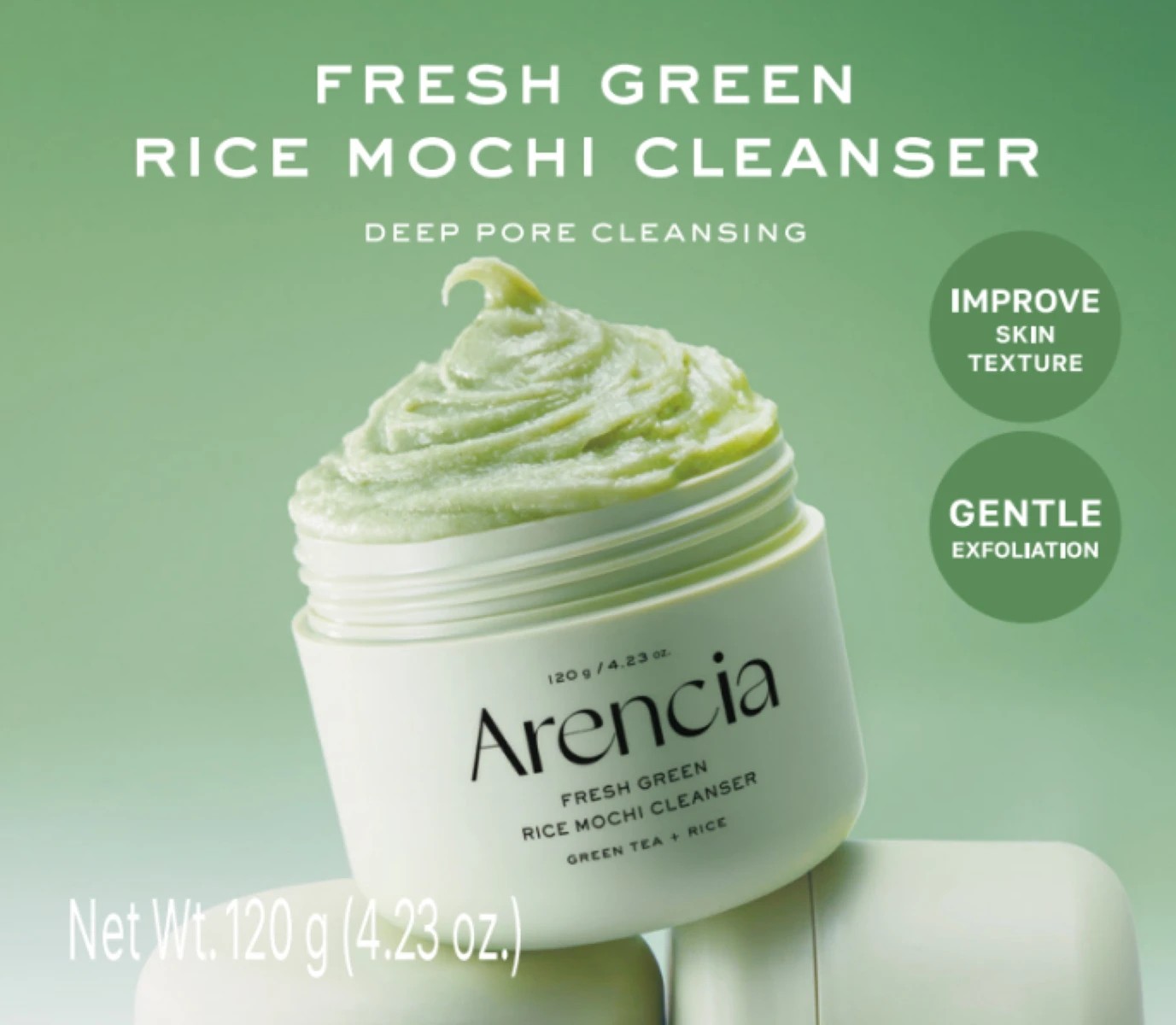 Arencia Fresh Green Rice Mochi Cleanser 120g 3 of 4