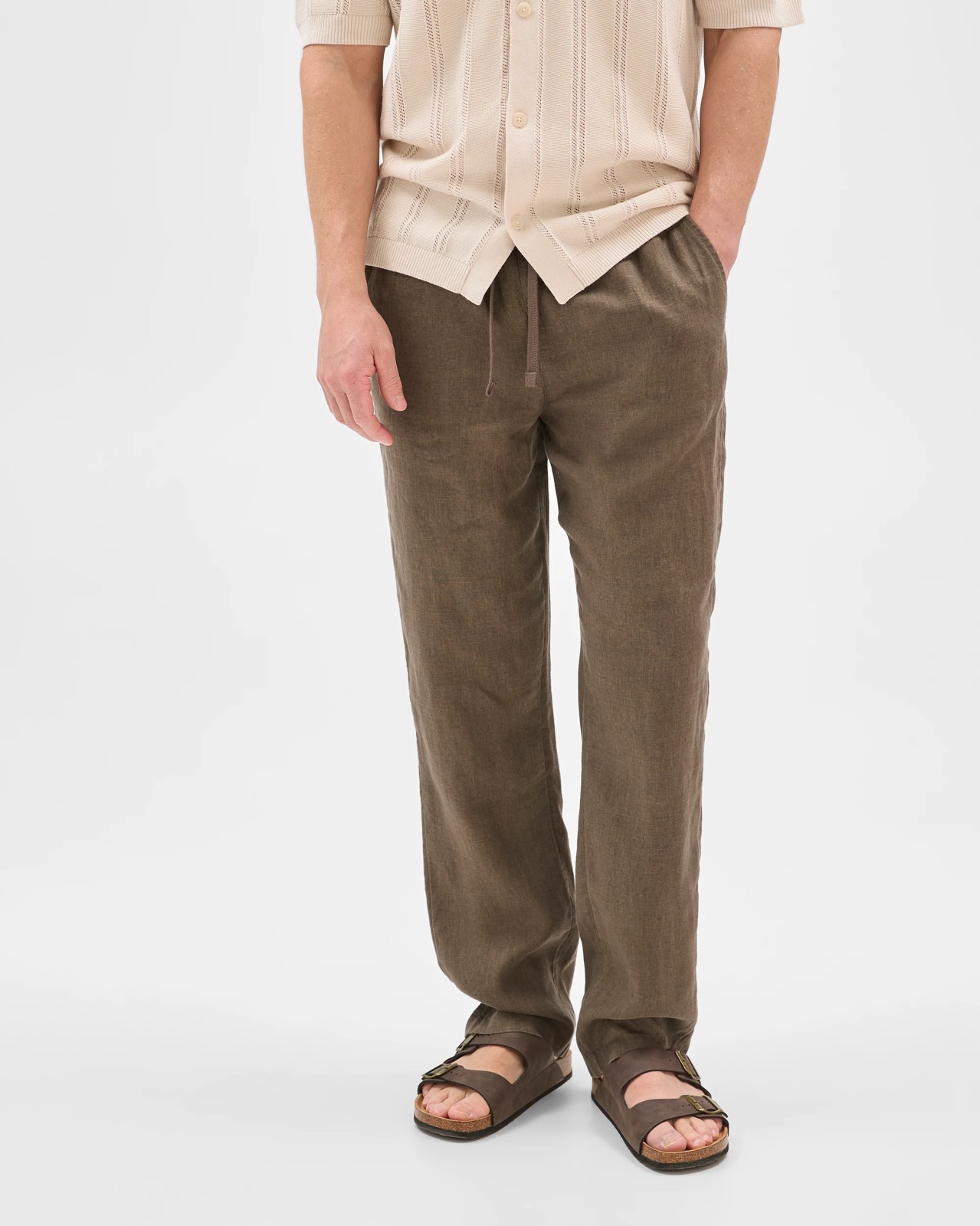 European Linen Full Length Pants - Dark Falcon 4 of 6