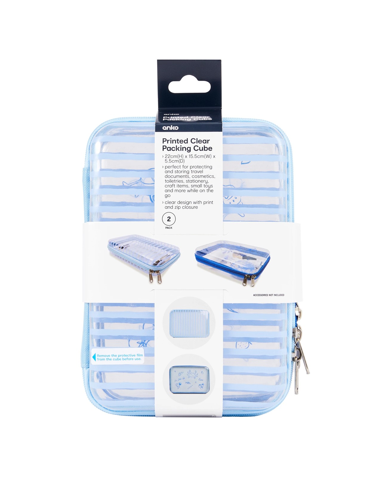 Anko 2 Pack Printed Clear Packing Cube 6 of 6