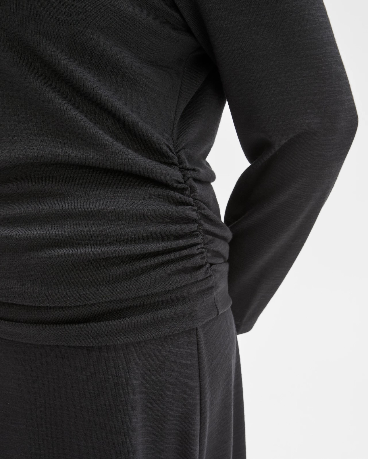 Plus Size Long Sleeve Drape Knit Top - Black 5 of 6