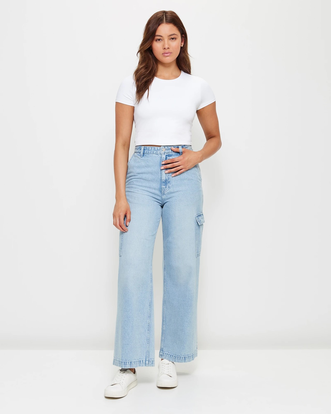 High Rise Cargo Jeans - Lily Loves  2 of 6