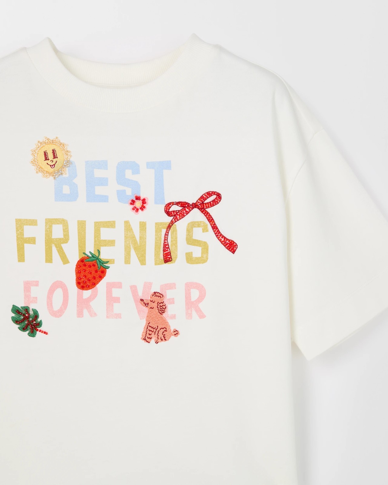 Australian Cotton Heavyweight Boxy T-Shirt - Best Friends Cream 2 of 2