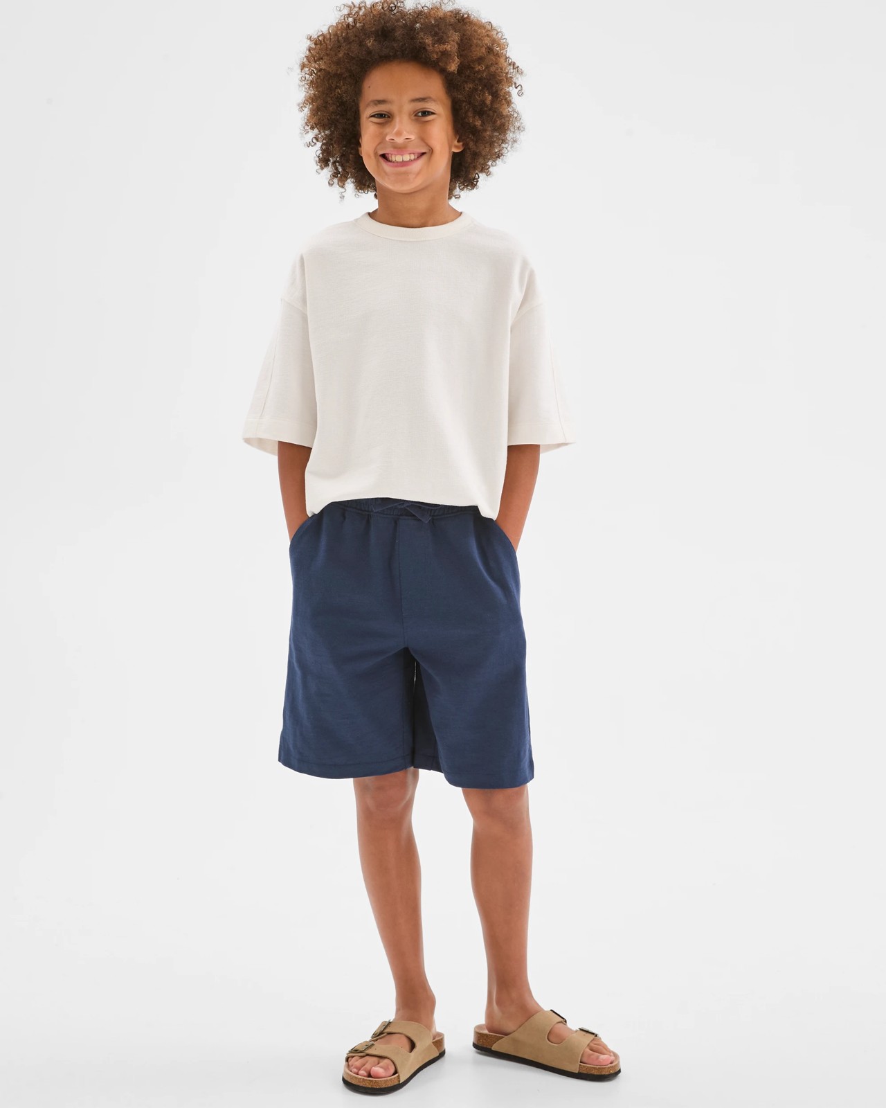 Elastic Waist Sweat Shorts - Navy 2 of 5