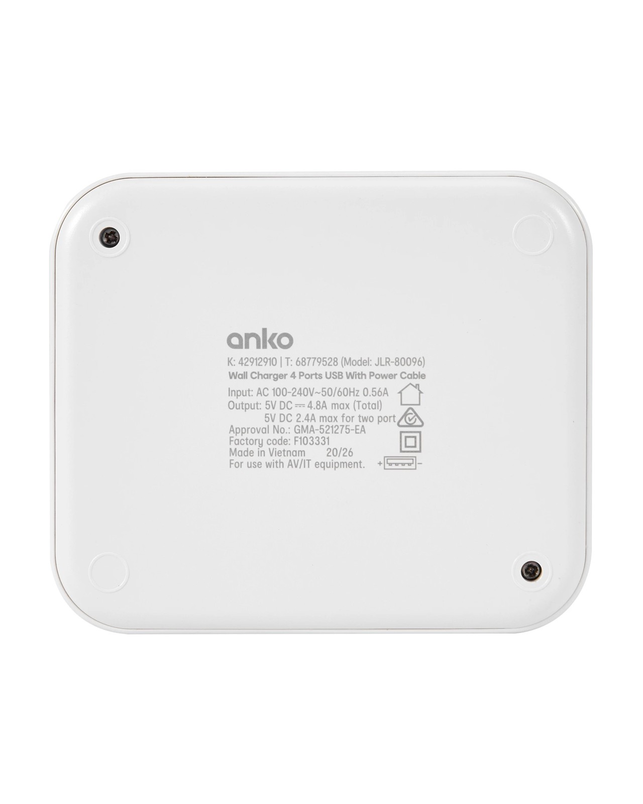 USB 4 Port Desktop Charger - Anko 3 of 6