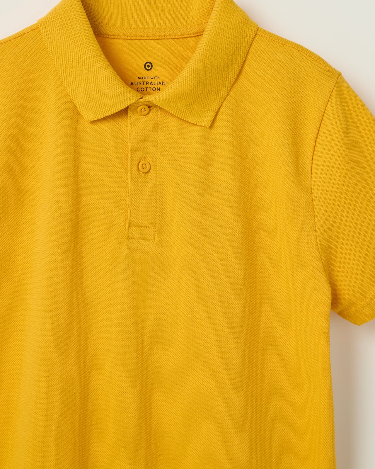 Australian Cotton School Polo T-Shirt - Yellow 2 of 3