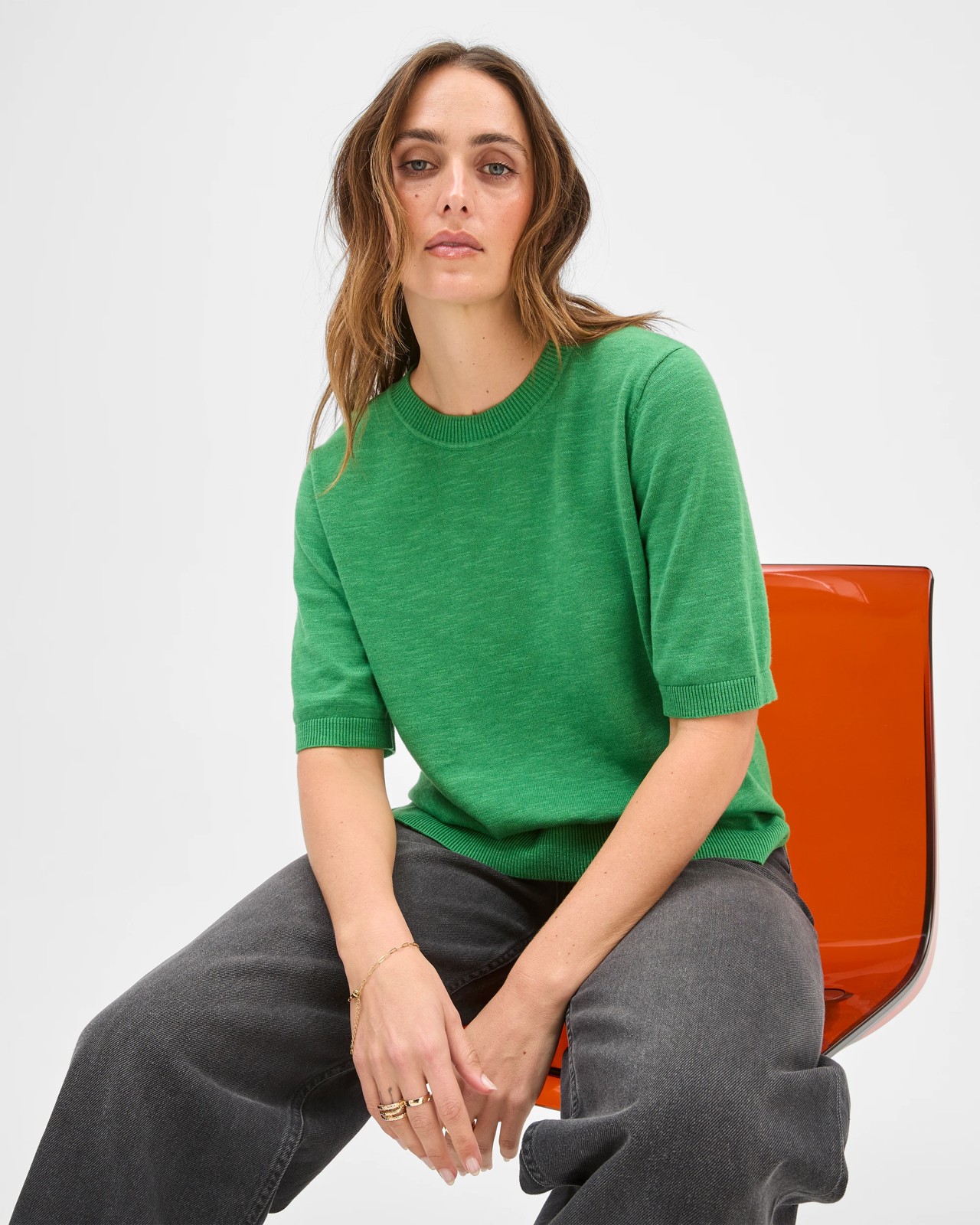 Australian Cotton Blend Knit T-Shirt - Pine Green 5 of 6