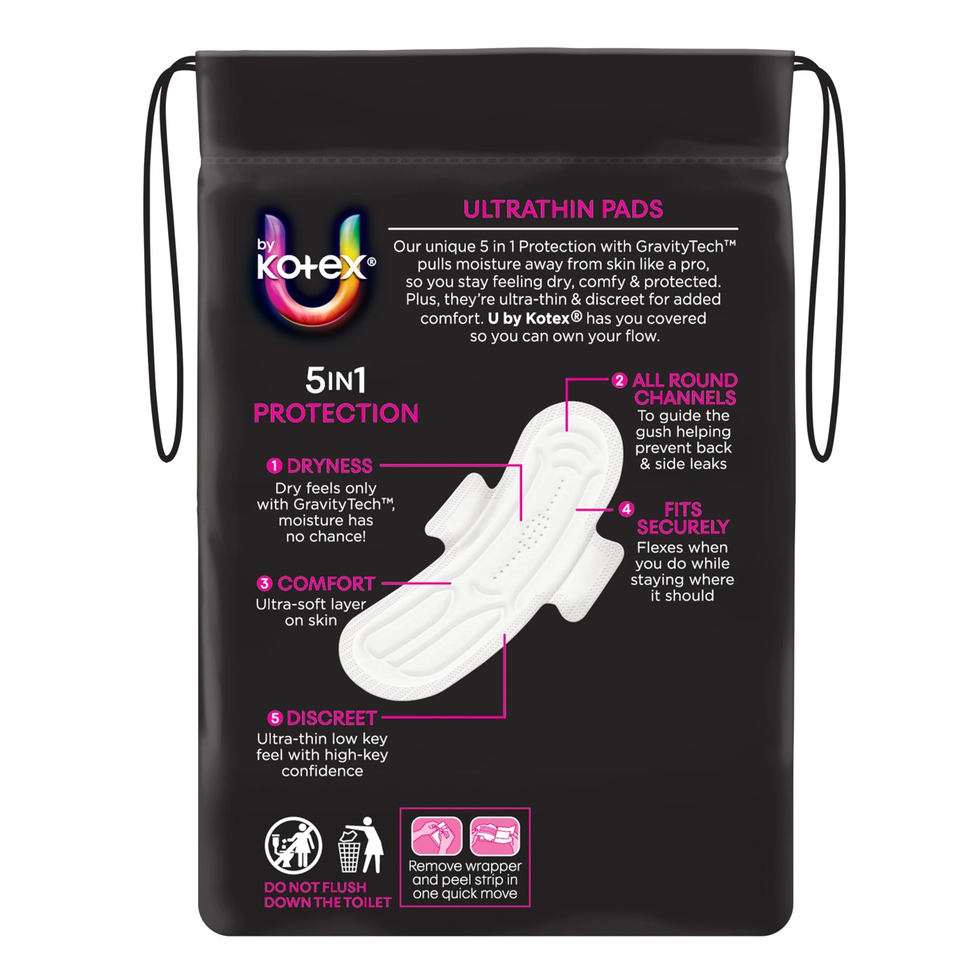 U by Kotex 12 Pack Ultrathin Super Pads with Wings 2 of 5