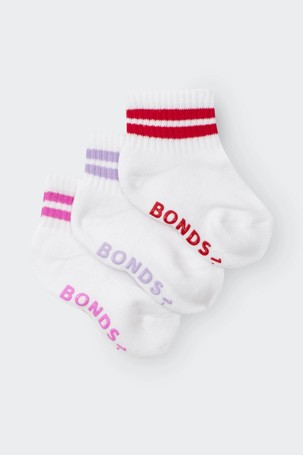 Bonds Baby 3 Pack Ultimate Comfort Quarter Crew Socks