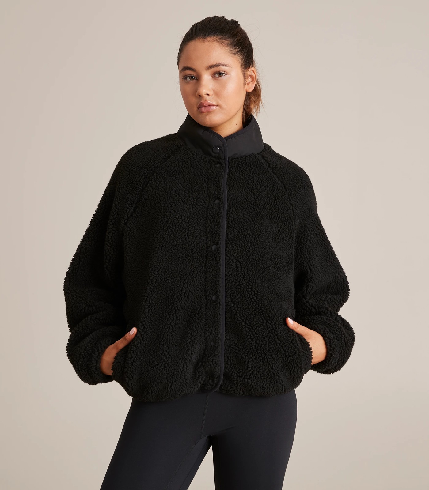 Black teddy cheap bomber jacket