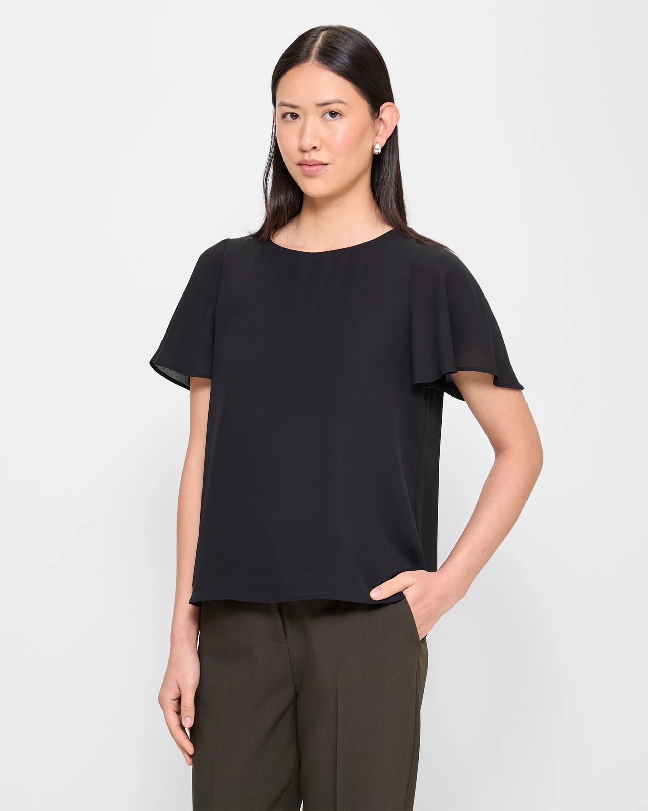 Crew Neck Blouse - Preview - Black | Target Australia