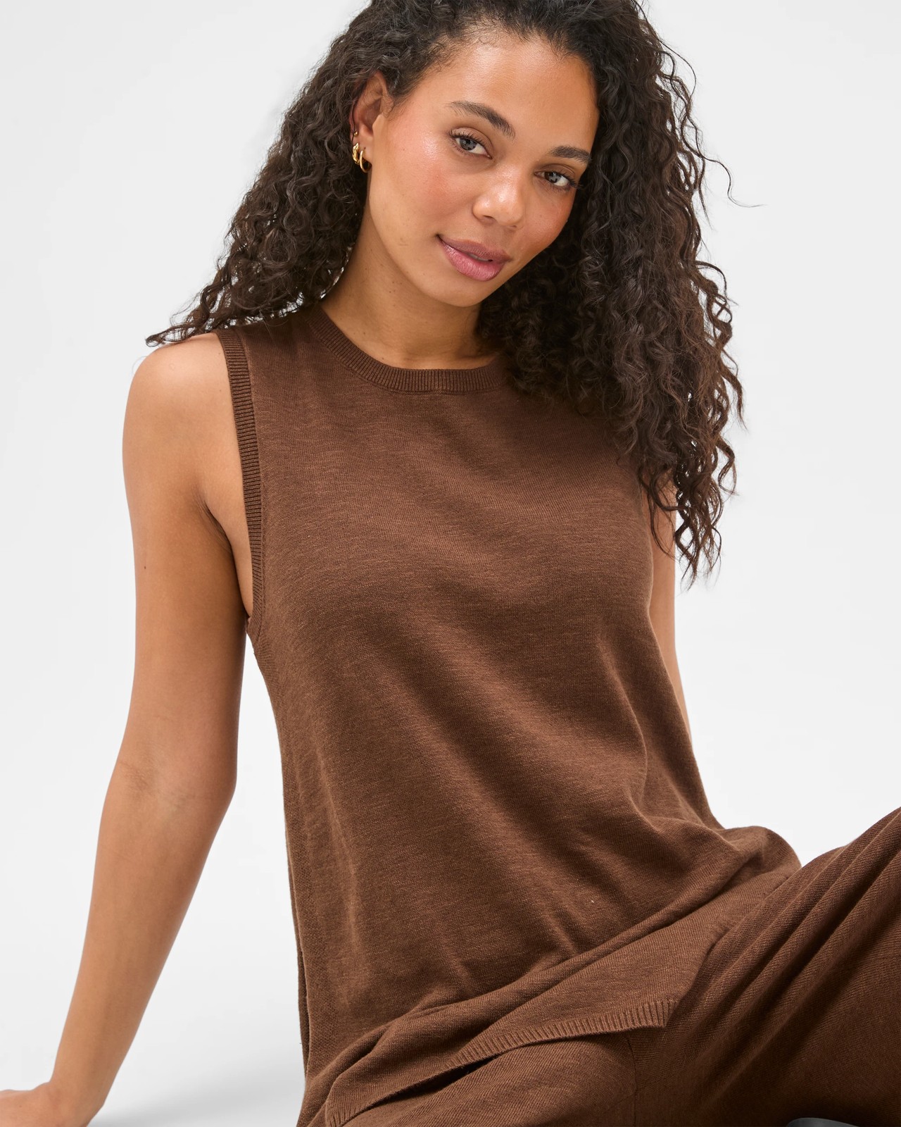 Australian Cotton Blend Longline Knit Tank Top 5 of 6