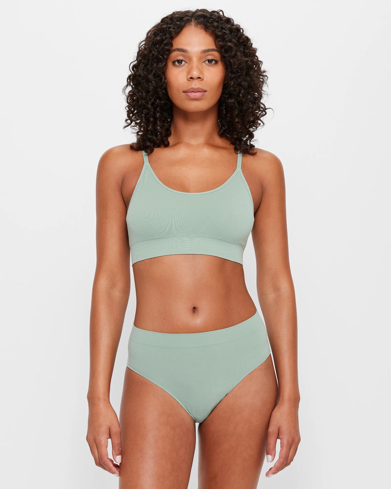 Seamless High Cut Briefs - Jadeite Green