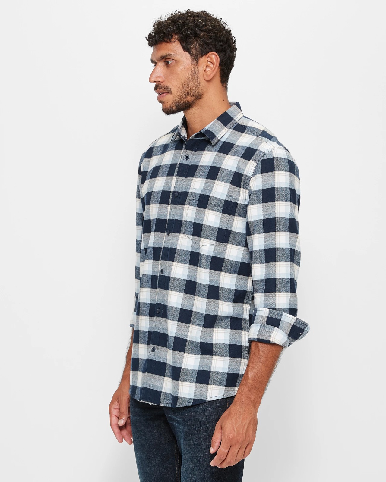 Long Sleeve Flannelette Shirt - Navy Blue | Target Australia