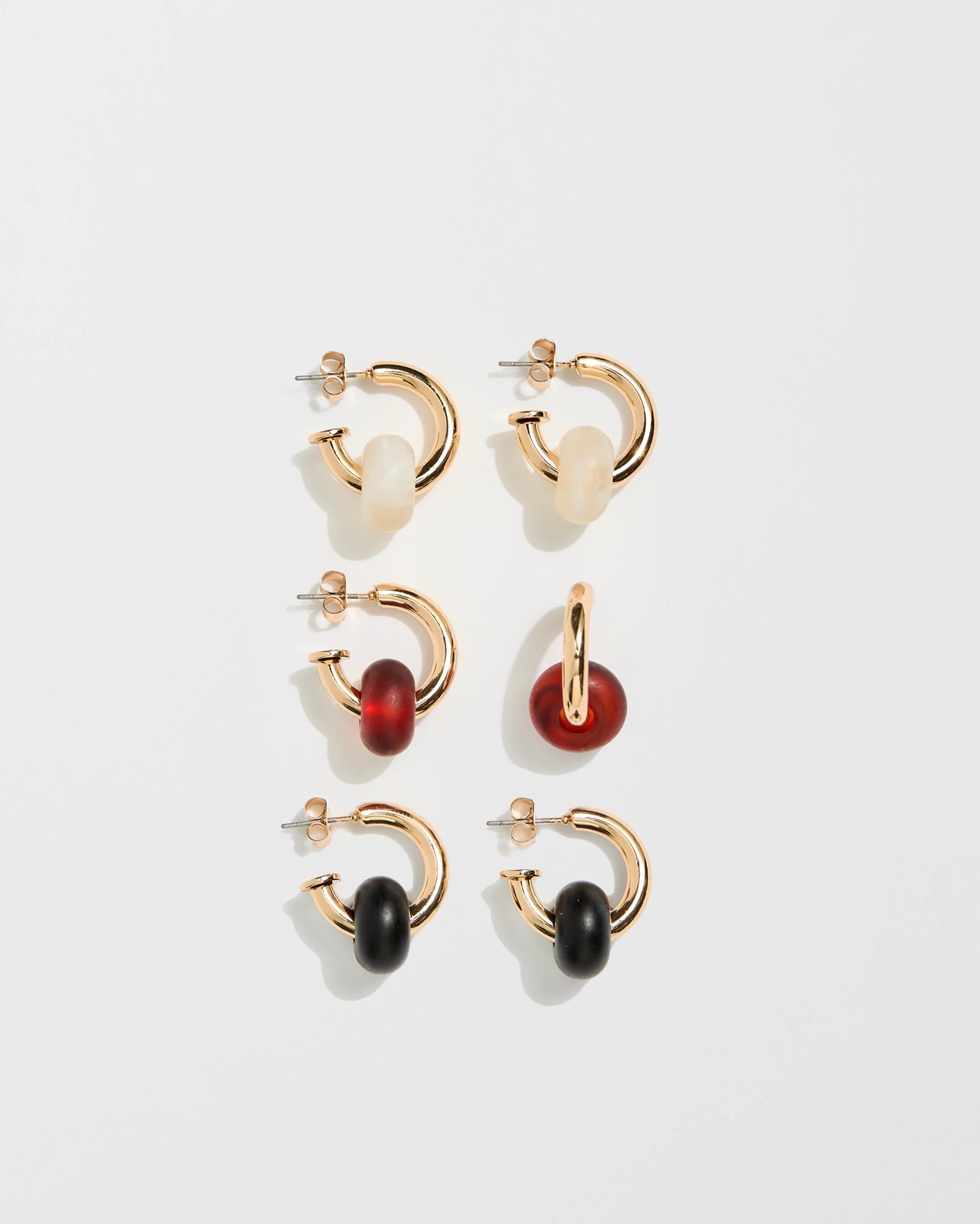 3 Pack Resin Hoop Earrings 2 of 2