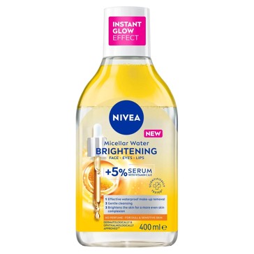 Nivea Brightening Micellar Water 400ml - 5% Serum with Vitamin E and C and Amino Acid Complex