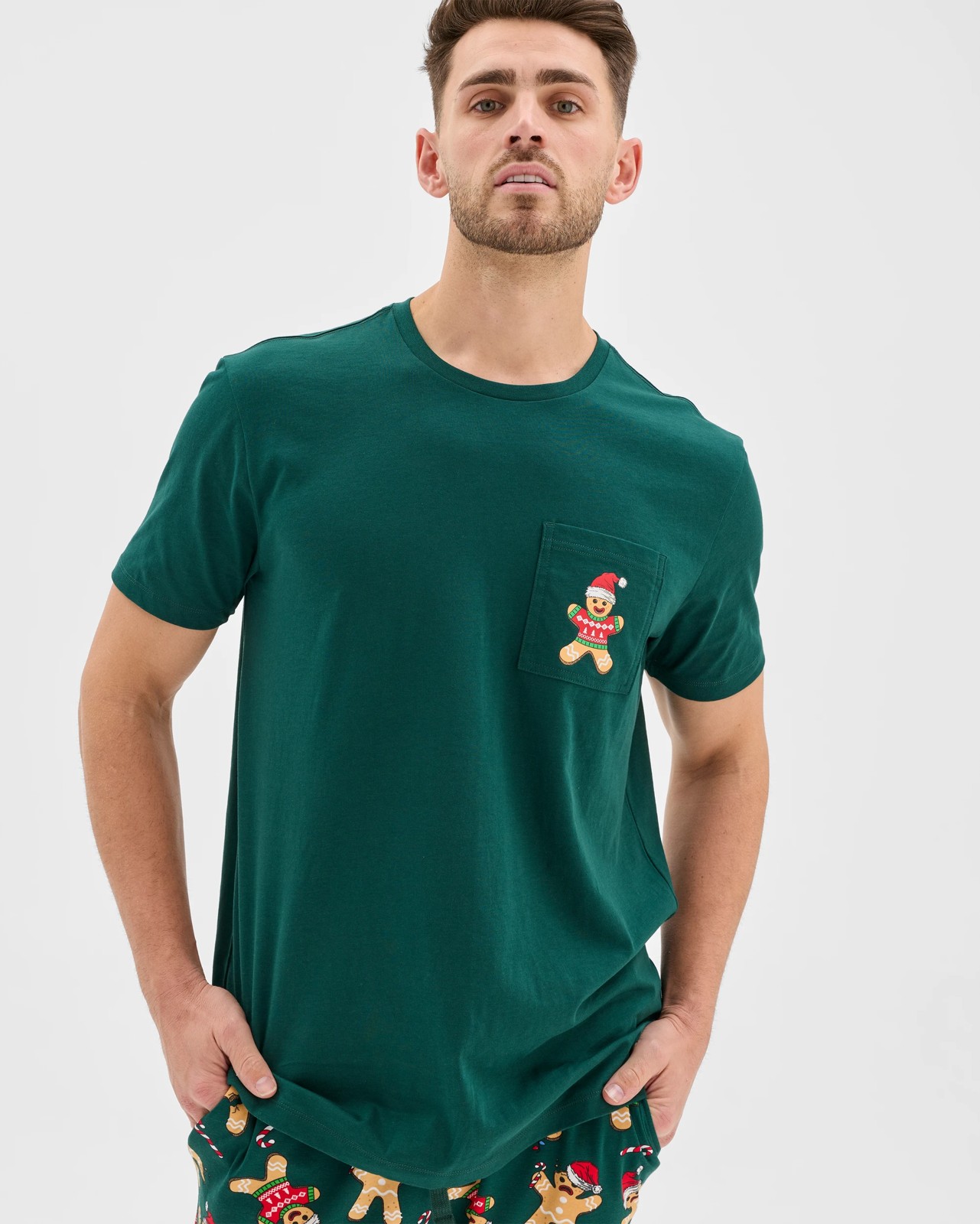 Maxx Australian Cotton Short Sleeve Top & Shorts Christmas Pyjama Set 4 of 5